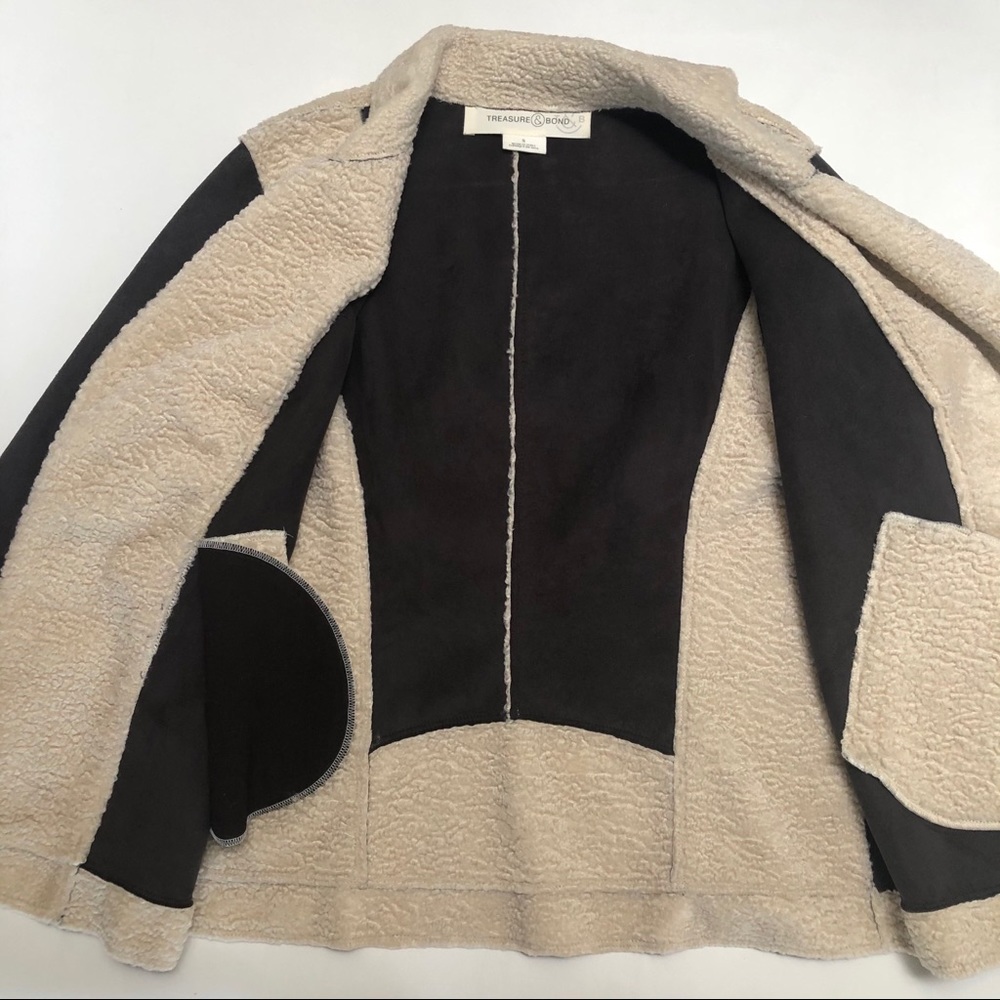 NWOT TREASURED & BOND OVERSIZED FAUX MOTO COAT - Picture 7 of 12